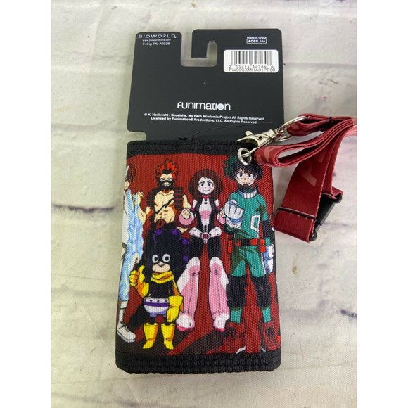 My Hero Academia MHA UA High Plus Ultra Crew Trifold Wallet With Lanyard Anime - Picture 3 of 8